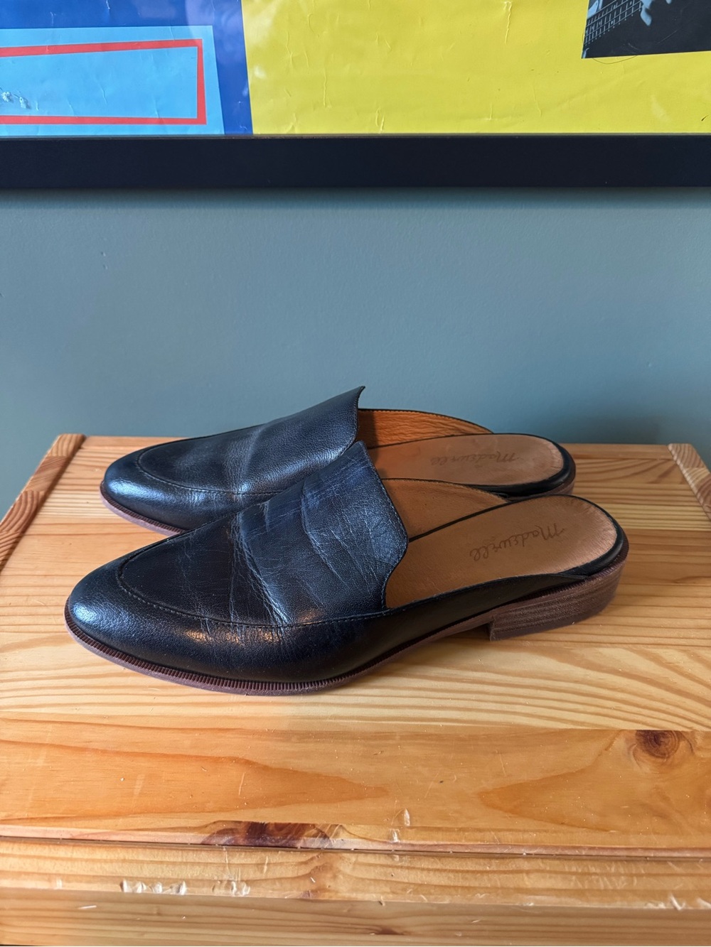 Madewell Black Leather Slip-On Mules